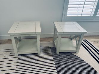 Farmhouse Wood End Tables Set of 2