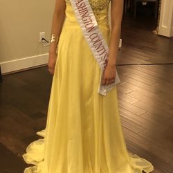 Yellow Dress Mac Duggal Brand