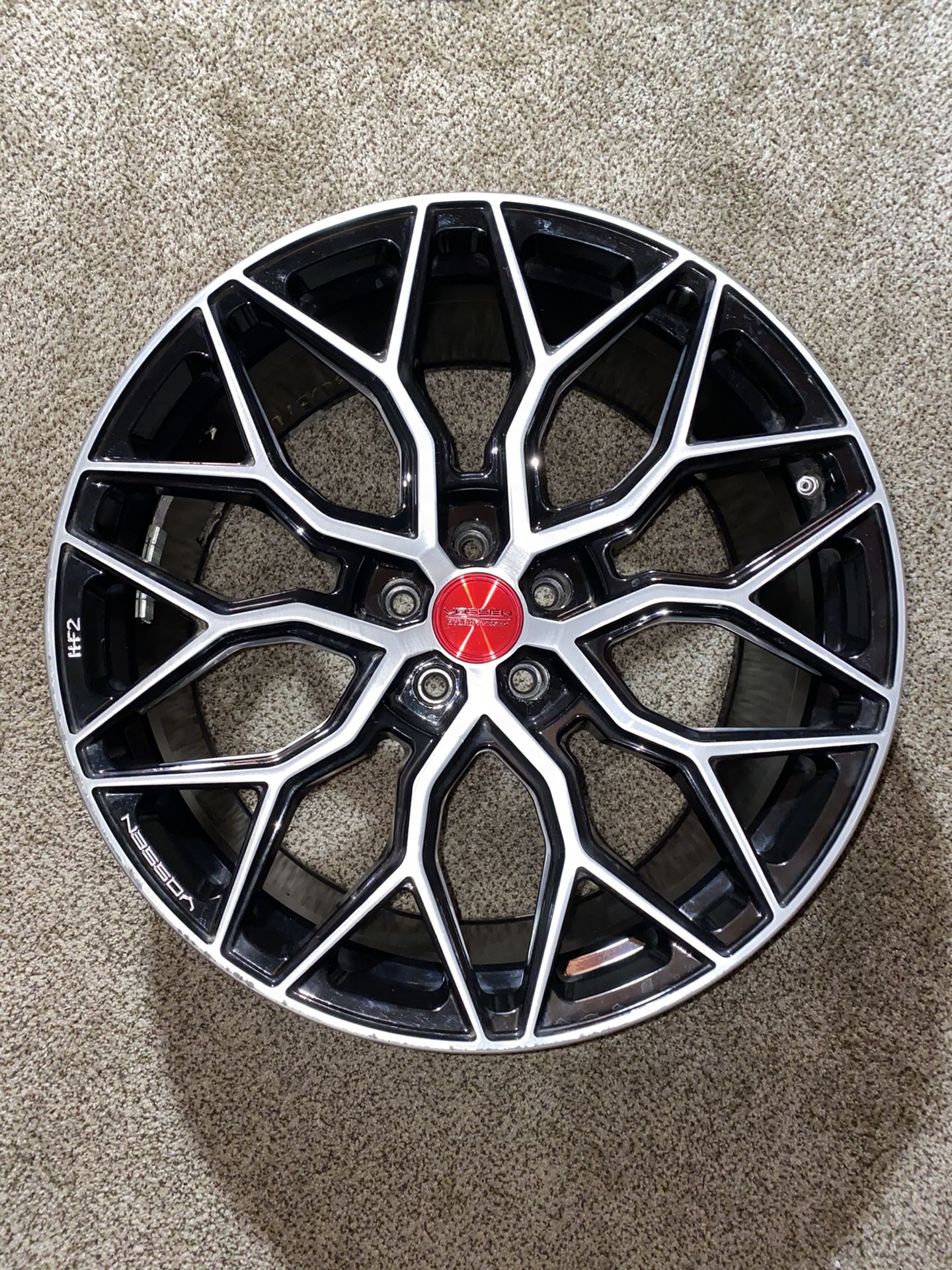 1 Vossen HF2 20x10.5 5x120 Rims Wheels 20” Silver Black Red
