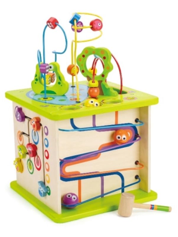 Hape Country Critters Wooden Activity Play Cube for Toddlers.