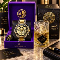 Gold & Silver Luxury Men’s Watch + FREE PERFUME | Gissah Tyger
