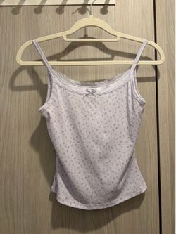New without Rag Lavender Floral Lace-Trim Camisole Top Size S