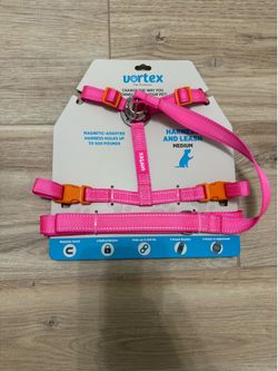 Medium Dog Harness with quick connection - Pink