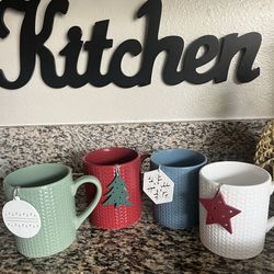 ☕ SET OF 4 "SWEATER WEATHER" COFFEE MUGS ❄️