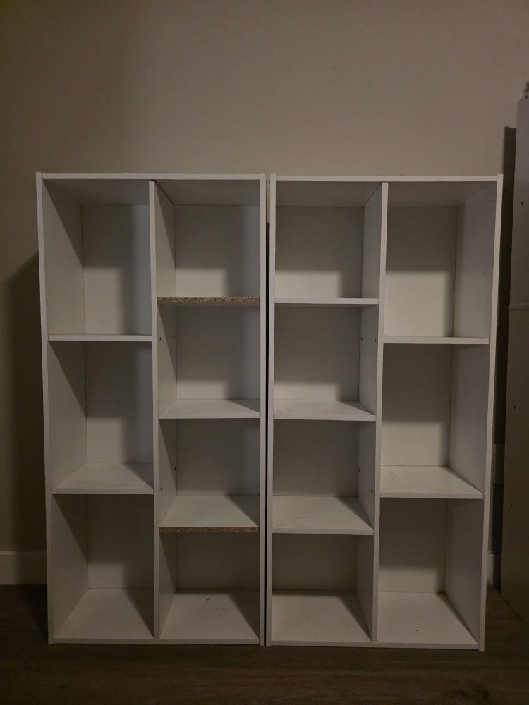 (2) 7 Cube Book Shelves