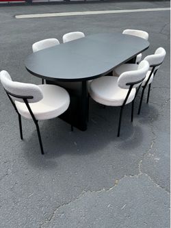 Black 7 piece oval set