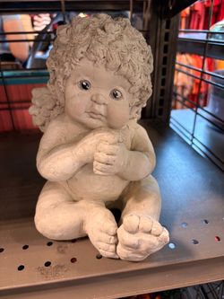 Cement garden cherub
