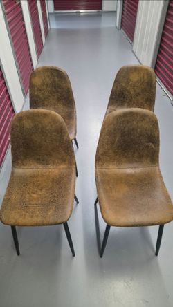 Set of 4 Faux Leather Dining Chairs