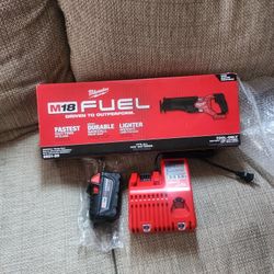 Milwaukee
M18 FUEL GEN-2 18V Lithium-Ion Brushless Cordless SAWZALL Reciprocating Saw battery 5.0ah and charger 
