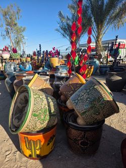 ⚘️Exclusive Talavera Designs🐦Metal Art Imports🐸beautiful terracota Pots