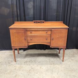 Warm Toned Wood Buffet with Fluted Legs