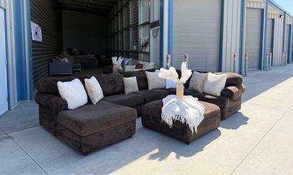 Brown Sectional Couch DELIVERY AVAILABLE 🚚