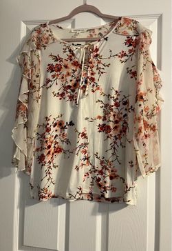 Perception Concept Floral Ruffle Sleeve Blouse