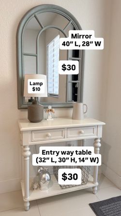 Entry way table and mirror