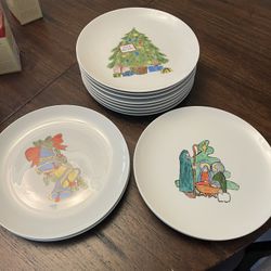 Hand Painted Christmas Plates