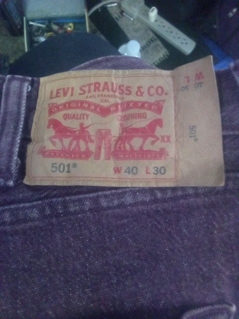 Rare Levi 501 Blank Red Tag On The Back Right Pocket