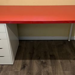 Ikea Modular Red Desk/drawers