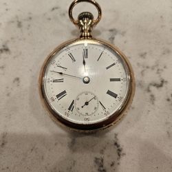 POCKET WATCH GOLD FILLED OR PLATED WALTHAM 