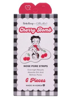 Skincare-Celavi x Betty Boop Cherry Bomb 6pc Nose Pore Strips