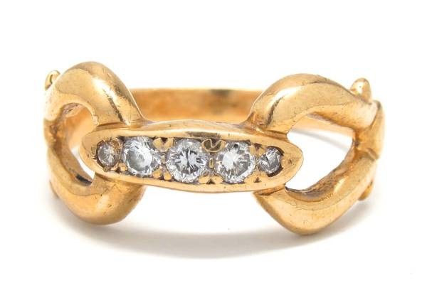 Unique Mens Gold/Diamond Band