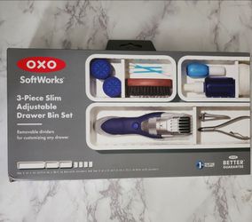 OXO SoftWorks 3-Piece Slim Adjustable Drawer Bin Set