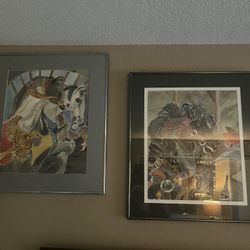 Great Moving Deal Perf Condition 2 Framed Carousel Pictures  