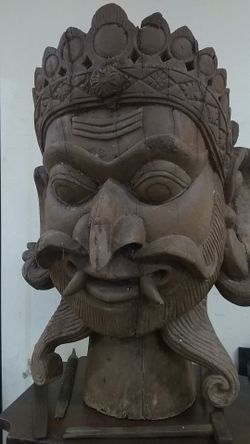 Large wooden sculpture. From India.