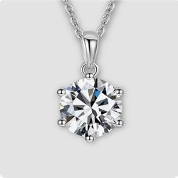 Moissanite Stud Necklace 