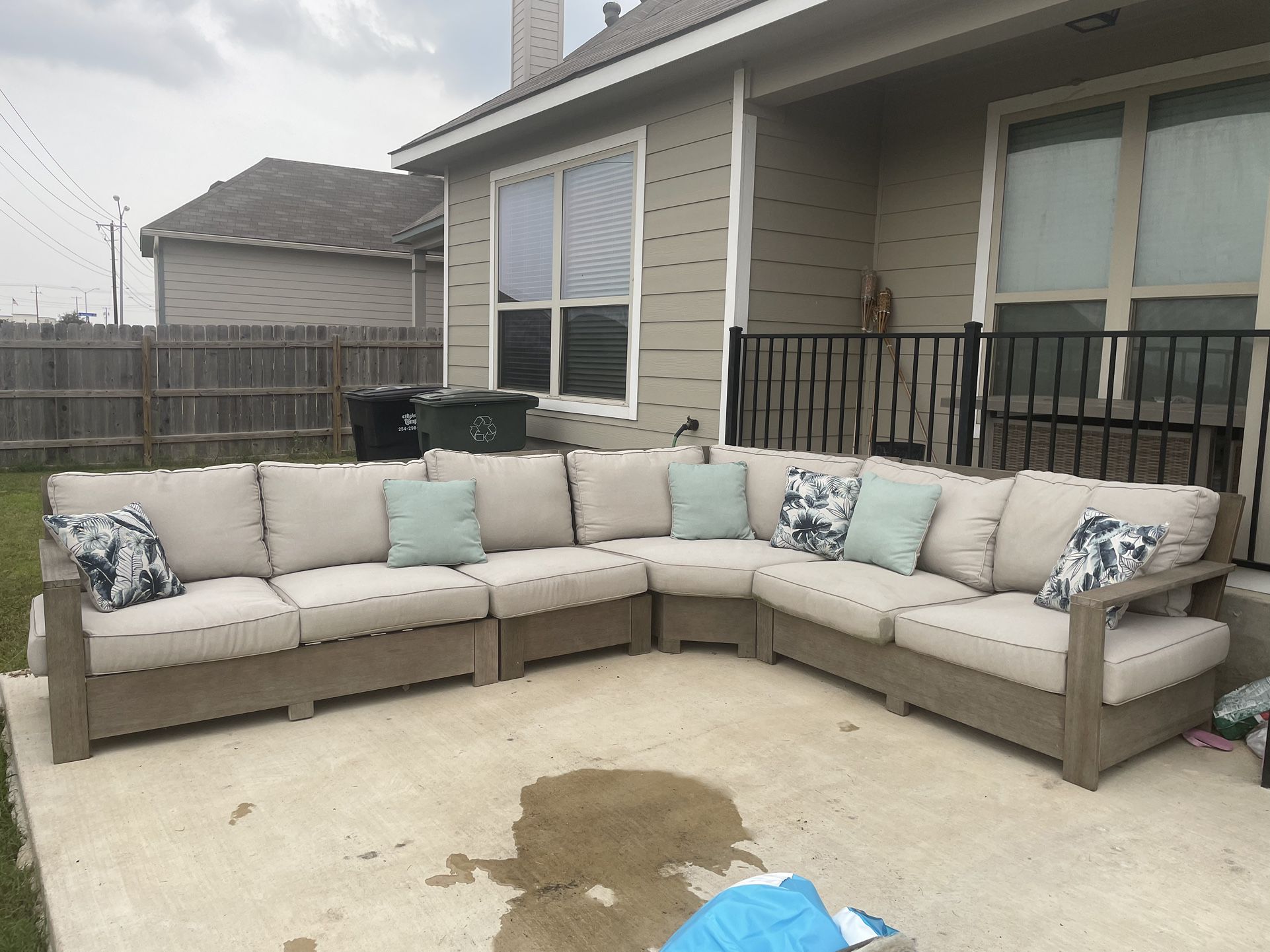 Patio Sectional And Fire Table 
