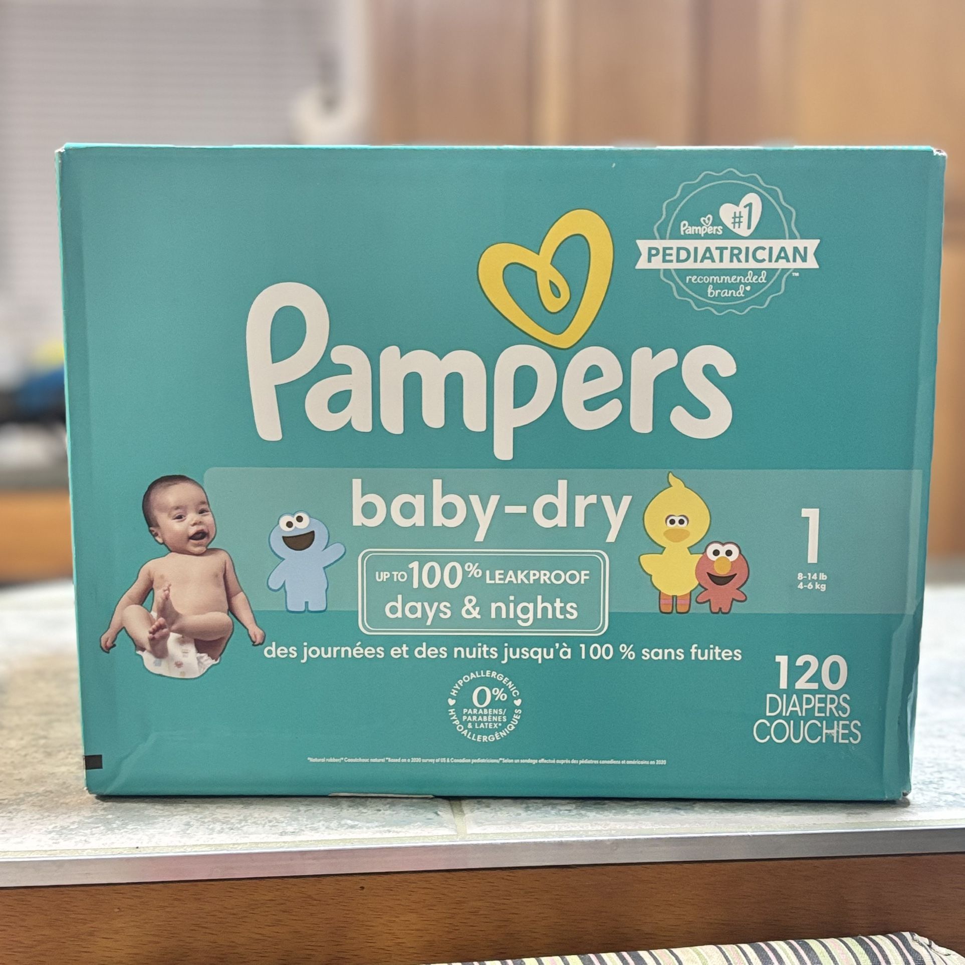 Pampers, size 1, baby-dry, 120 diapers