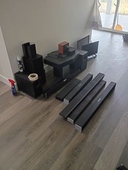 45 sound bars and 38 subwoofer some wireless and most of them with power amp