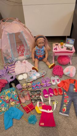 Our generation Doll , with og Dog and accessories