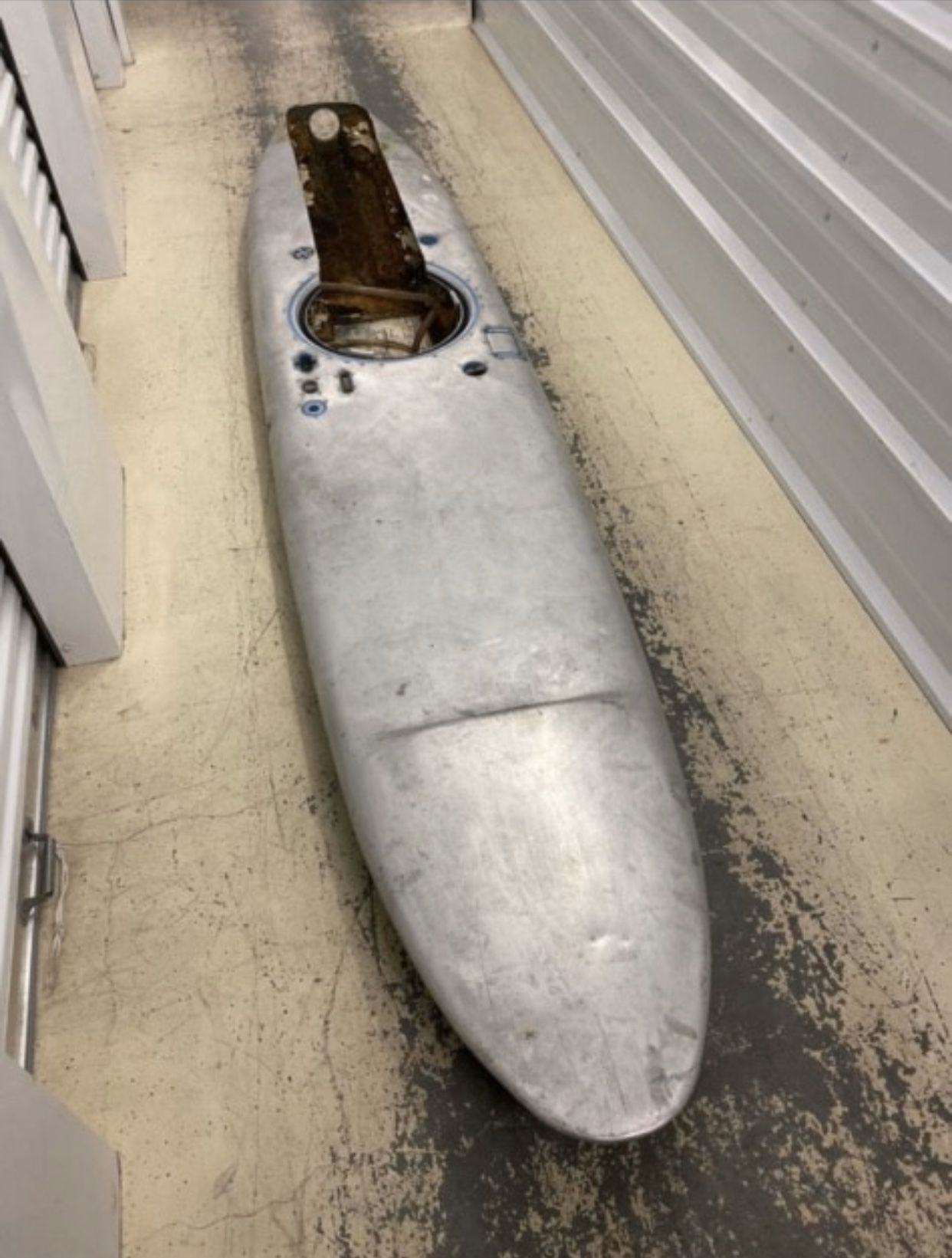 Shell of a jet propelled surfboard