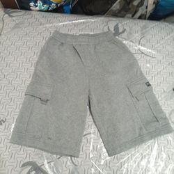 Grey cargo sweat shorts