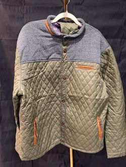 Quilted Jacket with Contrast Knit Yoke