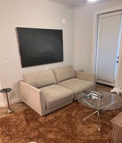 Beige Fabric Sofa Couch