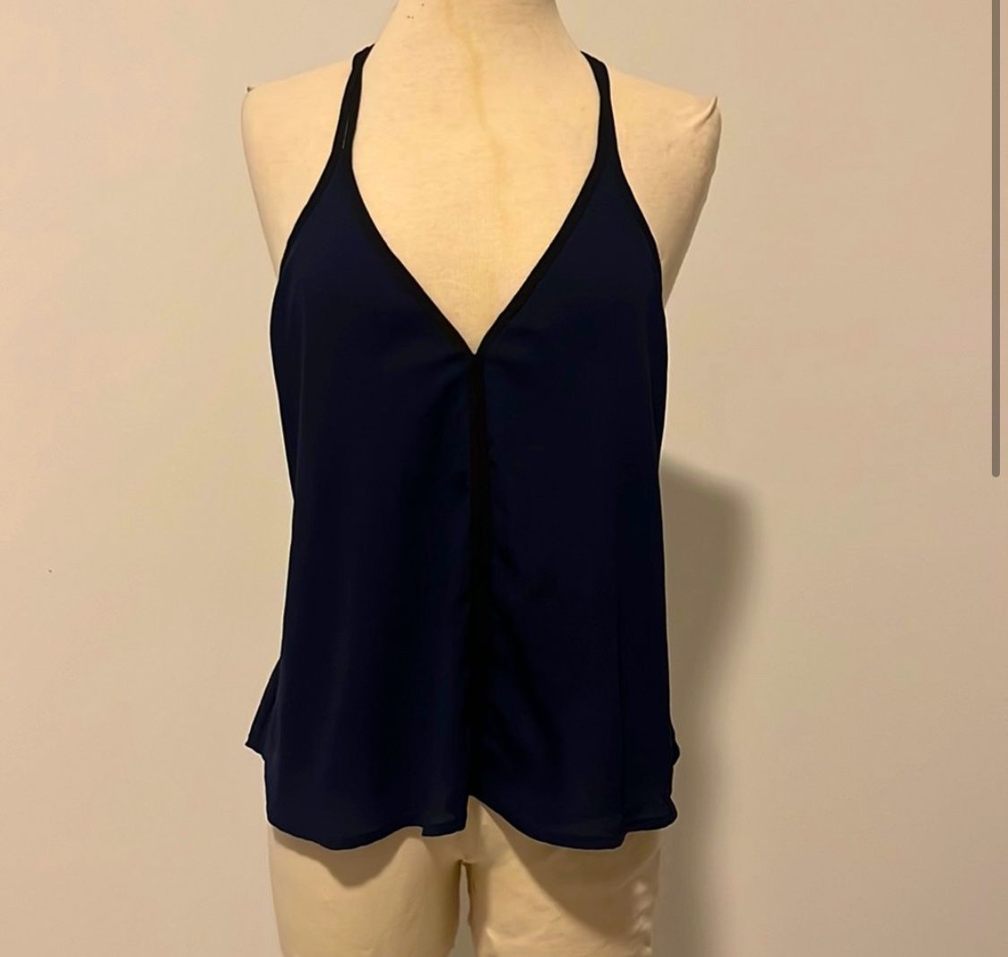 Midnight blue silk top