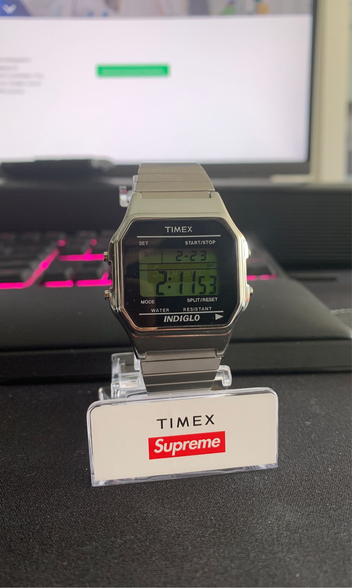 Supreme timex watch silver with box OG all