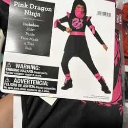 Pink Dragon Ninja Costume Girls 6 - Disfraz Niña 