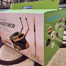 PRICE NEGOTIABLE-EasyLife Magic Mop Patio With Stainless Steel Bucket And Easy Pull Handle And Rollers