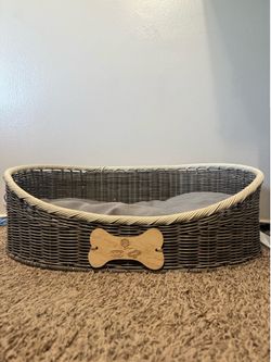 Wicker dog bed