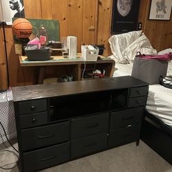 Black Cabinet With Electrical Outlet