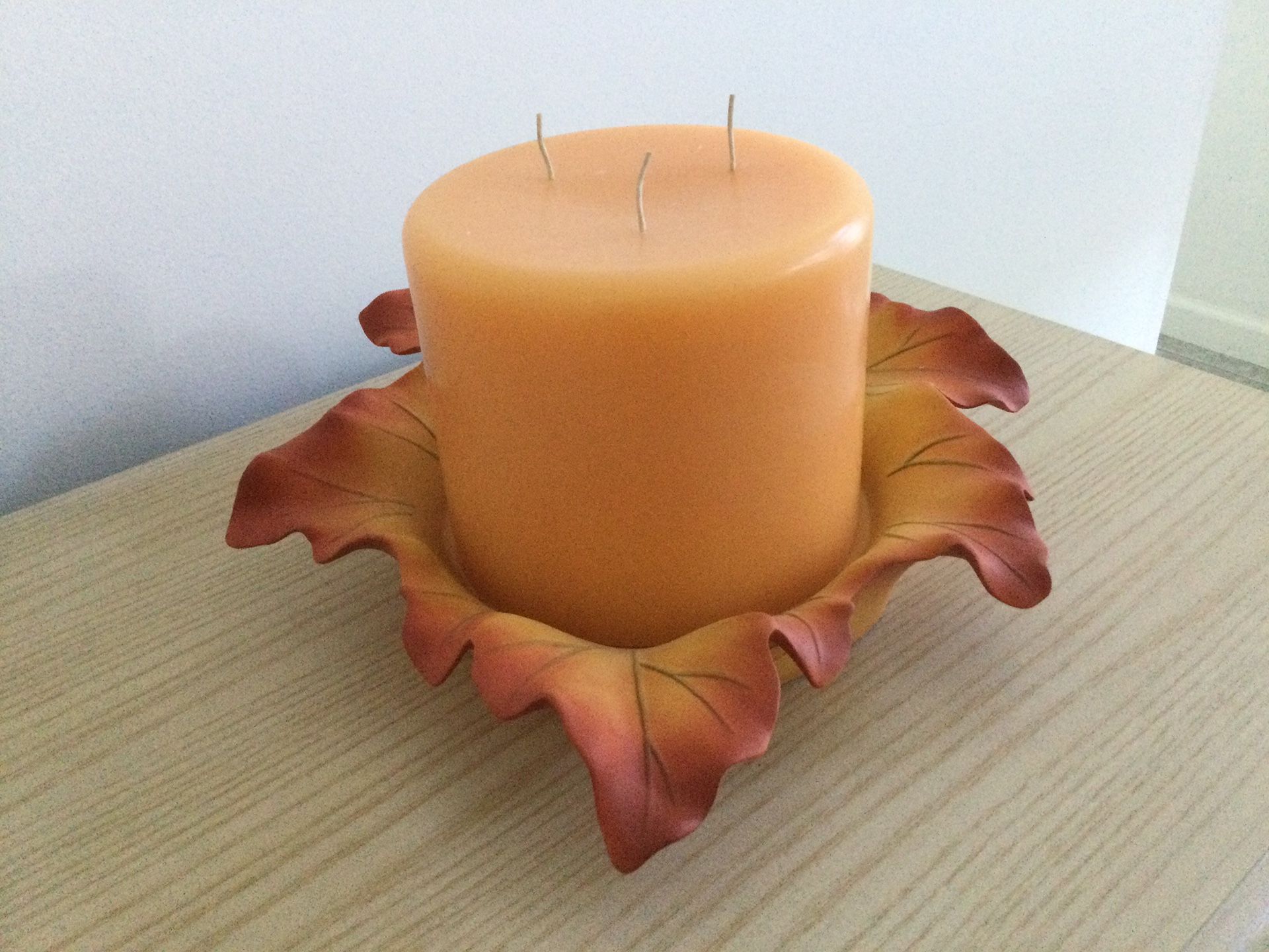 PartyLite Large Leaf Holder and PartyLite Large Candle