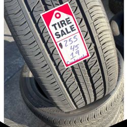255-45-19 Continental Procontact (Tesla) Full Used Tire Set $250 Free Mounting And Balancing