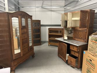 Antique Hoosier, Chifferobe, Barrister, Etc