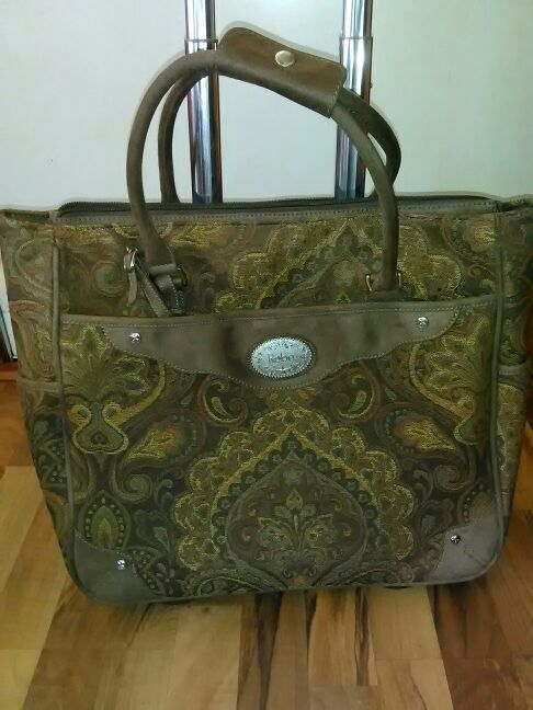 "REBA MCENTIRE" 19" ROLLING LUGGAGE/BRIEFCASE/TOTE- "LIKE NEW"
