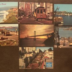 7 Vintage Unused California-Mainly San Francisco Postcards 