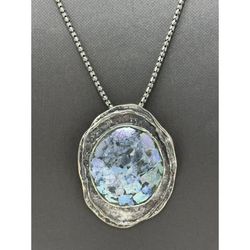 READ - RL Regina Lane Israel 925 Sterling Silver Roman Glass Pendant Necklace