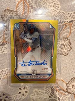 2026 Bowman Chrome 1st Angel De Los Santos Yellow Refractor Auto /75 CPA-AD