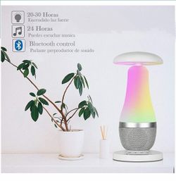Modern LED Lamp Bluetooth Speaker Color Changing Mushroom Table Lamp